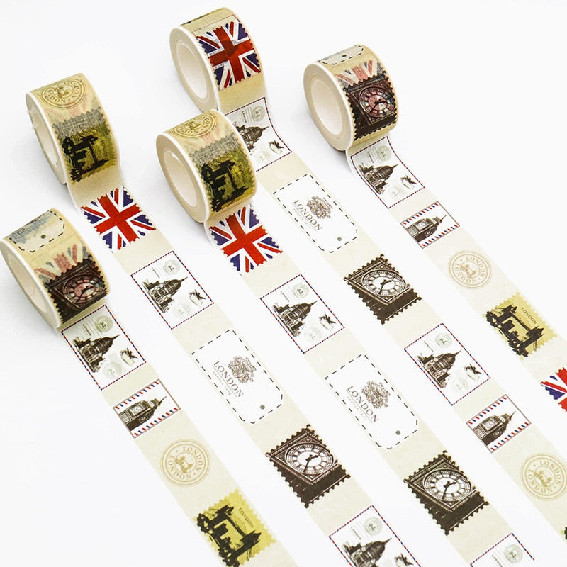 1 Pc Retro Stamp London Washi Tape