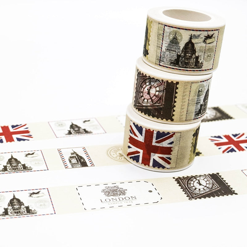 1 Pc Retro Stamp London Washi Tape