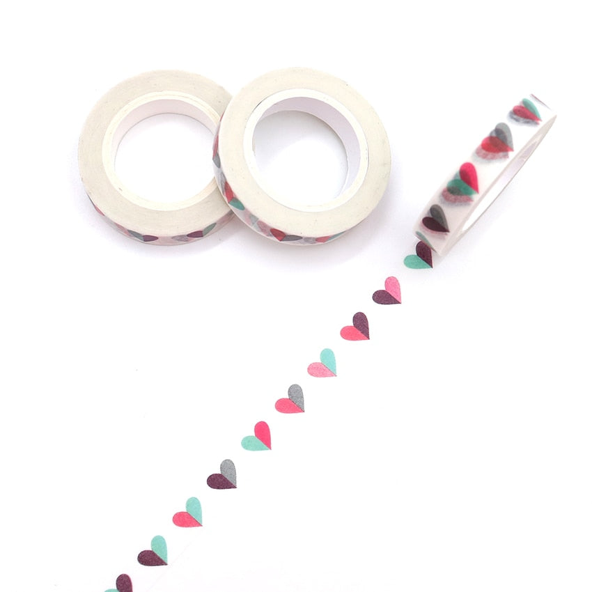 1 Pc Colorful Love HeartWashi Tape