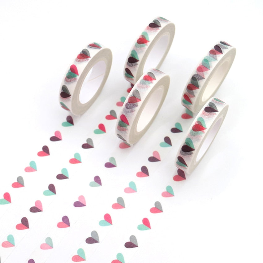 1 Pc Colorful Love HeartWashi Tape