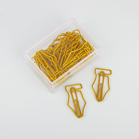 10pcs Gold Fountain Head Clip Bookmark