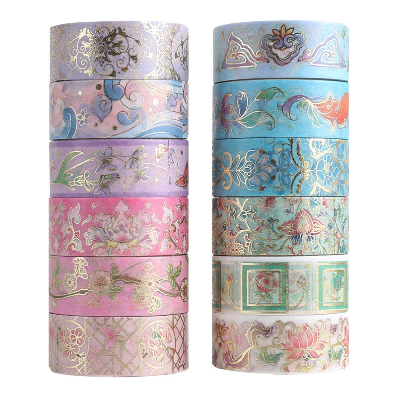 12 Pcs/Set Vintage Chinese Style Washi Tapes