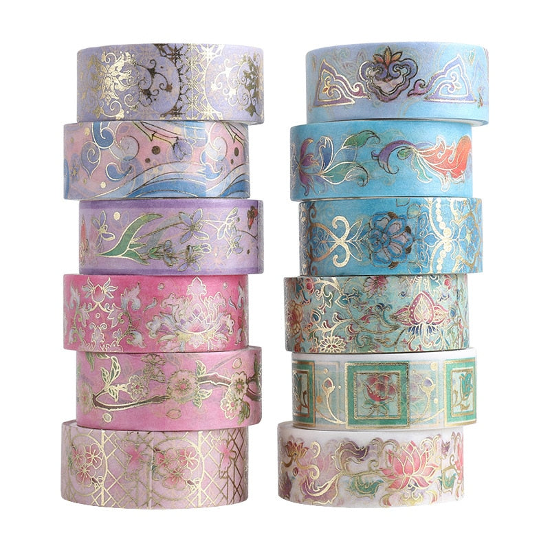 12 Pcs/Set Vintage Chinese Style Washi Tapes