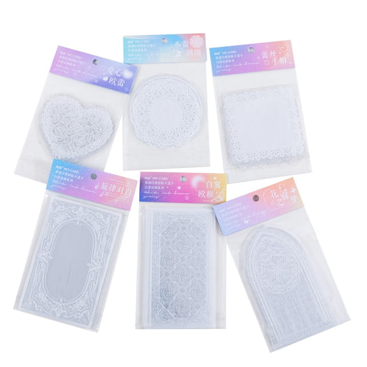 12 Pcs White Lace Hollow Designes Stickers