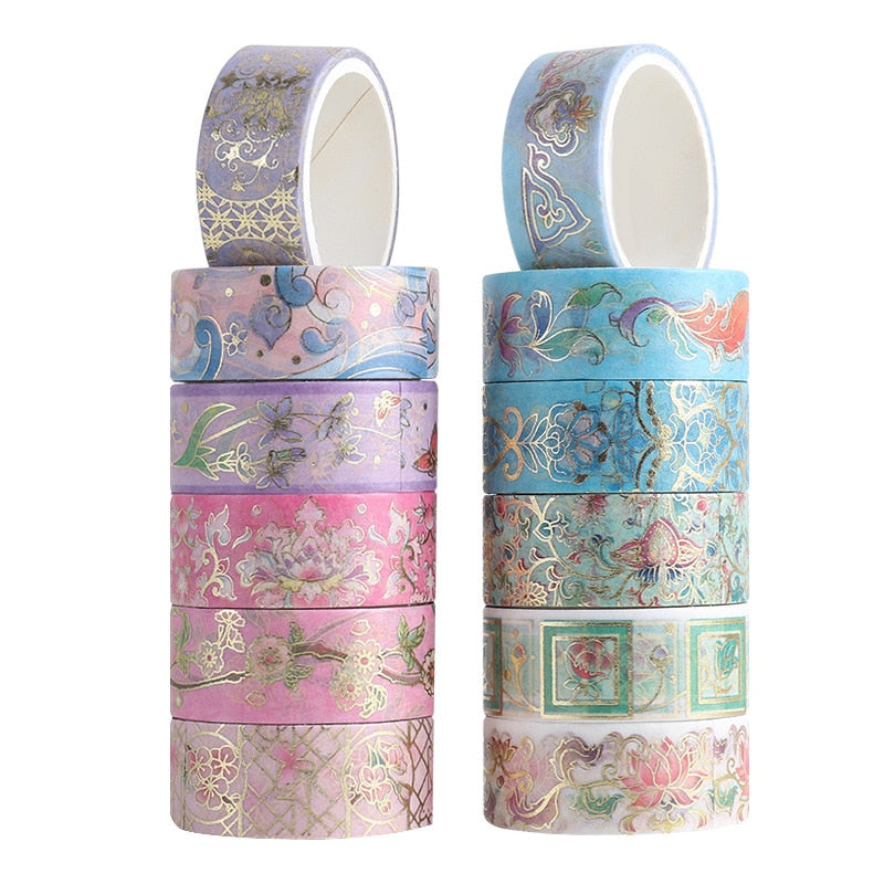 12 Pcs/Set Blooming Flower Washi Tapes