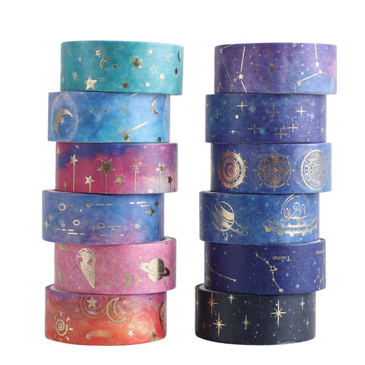 12 Pcs/Set Starry Night Washi Tapes