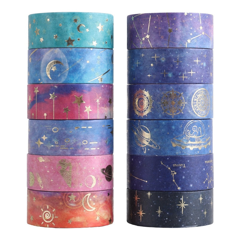12 Pcs/Set Starry Night Washi Tapes