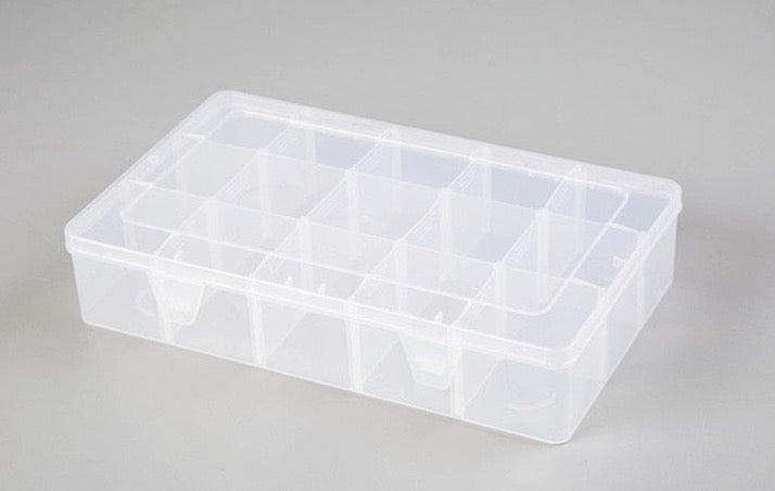 15 Compartments Clear Craft Washi Tape or Sticker Organizer Storage Box