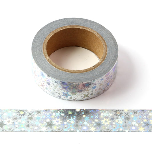 1 Roll Shining Stars Silver Foil Washi Tape