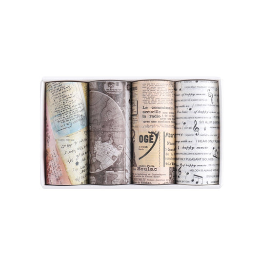 4 Rolls Wide Vintage Maps - News - Music  Washi Tape