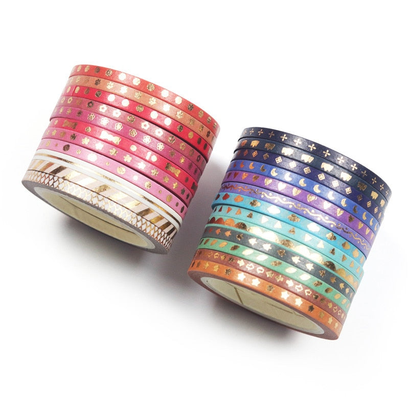 24 Pcs/Set Extra Thin Foiled Washi Tapes