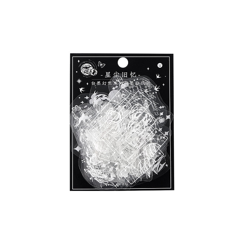 30 Pcs White Fantasy Sky Series Decorative Stickers