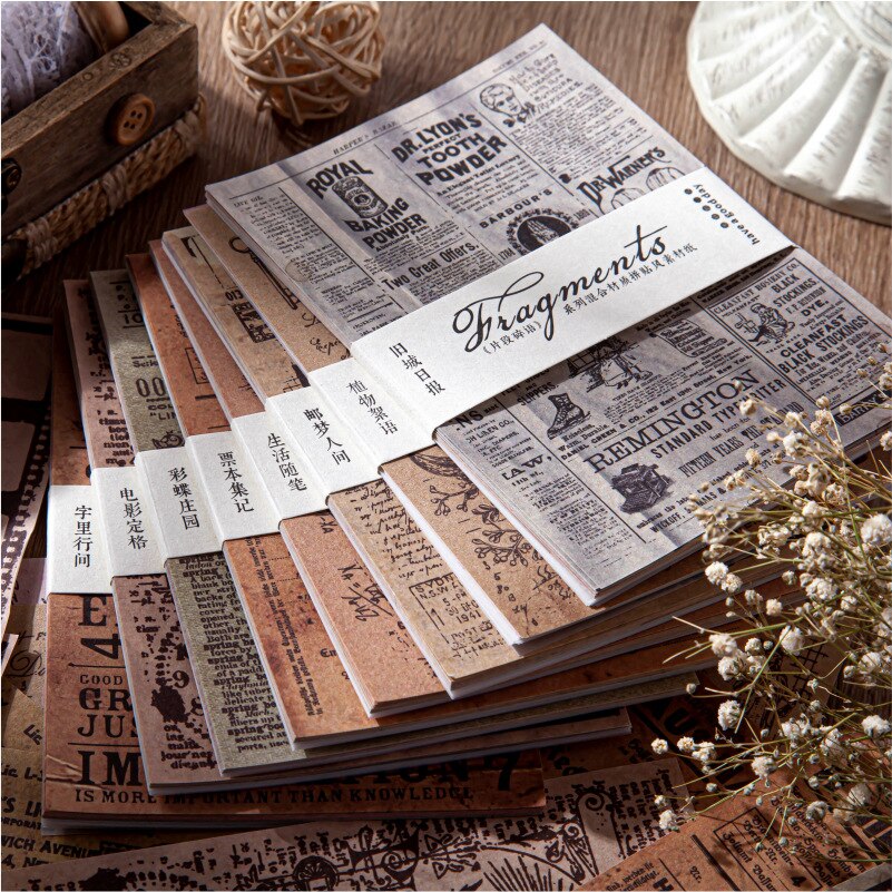 30 Sheets Vintage Newspaper Paper Cards
