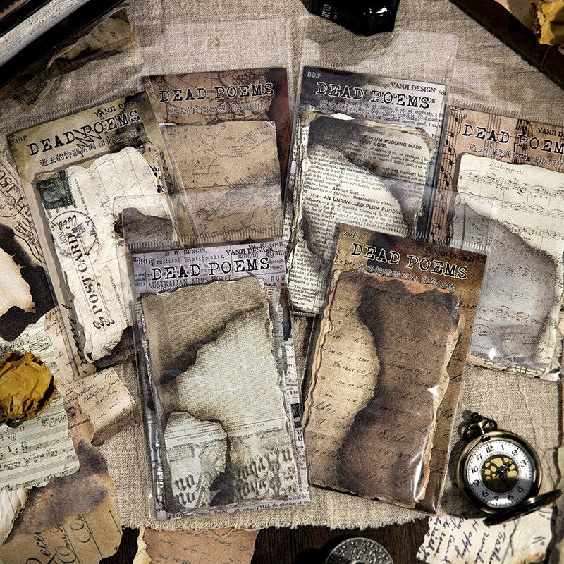 30 Pcs/Lot Burnt Effect Memo Cards