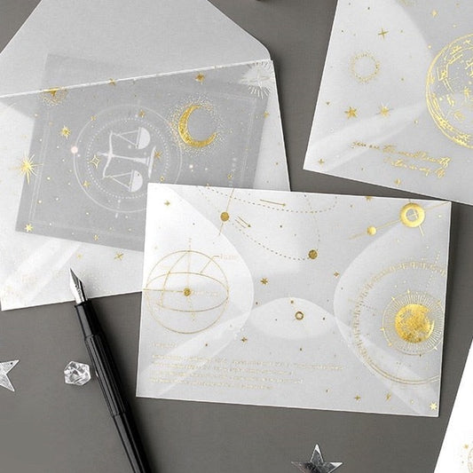 3 Pcs Acetate Starry Sky Envelope