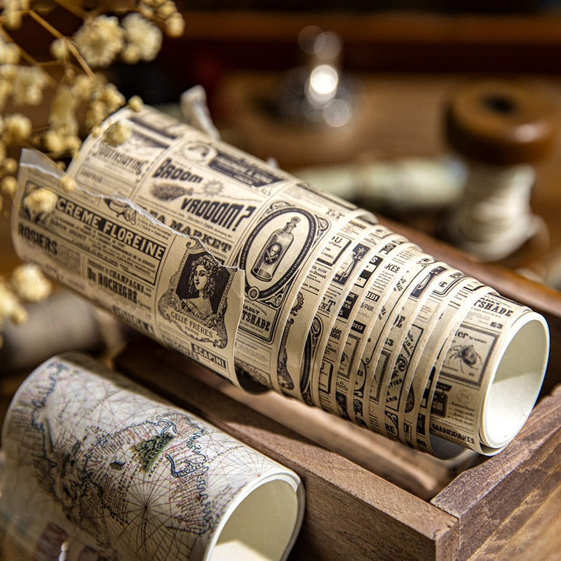 4 Rolls Wide Vintage  Washi Tape Set