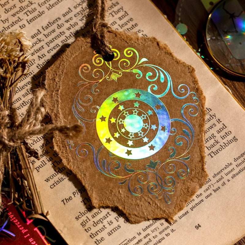 40 Pcs Silver Foil Fantasy Magic Universe Stickers