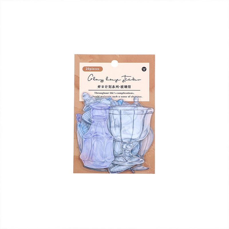 40 Pcs Vintage Glass Stickers