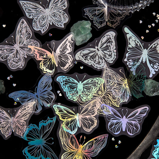 45 Pcs Fantasy Silver Foil Stickers