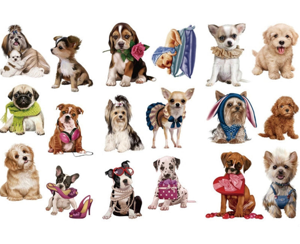 3 Sheets/Pack Dogs Decorative Stickers