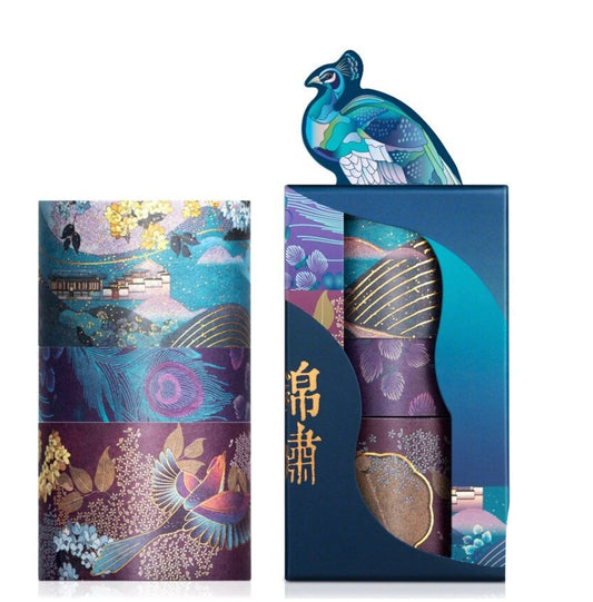 1 Set Peacock Chinoiserie Washi Tape