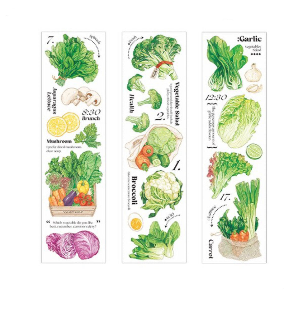 6 Pcs PVC Vegetables Stickers