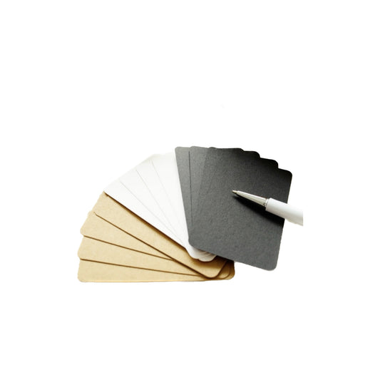 100 Sheets Premium Blank Kraft Black White Cards