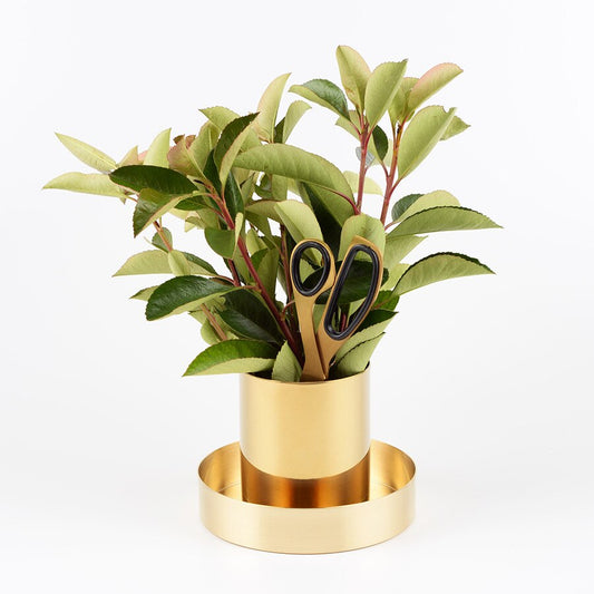 Brass Gold Metal Round Pen Holder