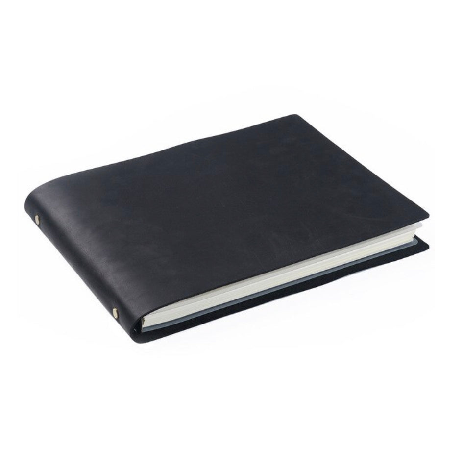 Leather A4 6 Ring Horizontal Sketch Book Journal