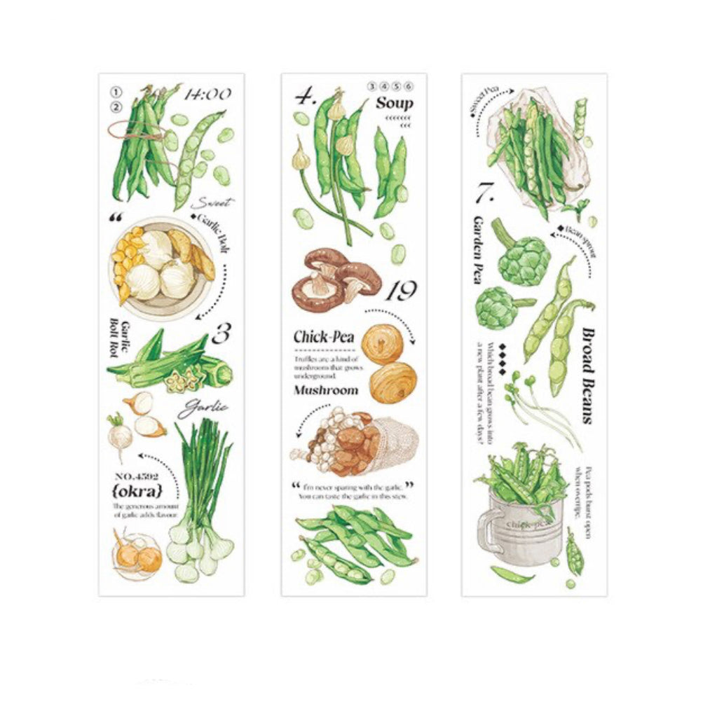 6 Pcs PVC Vegetables Stickers
