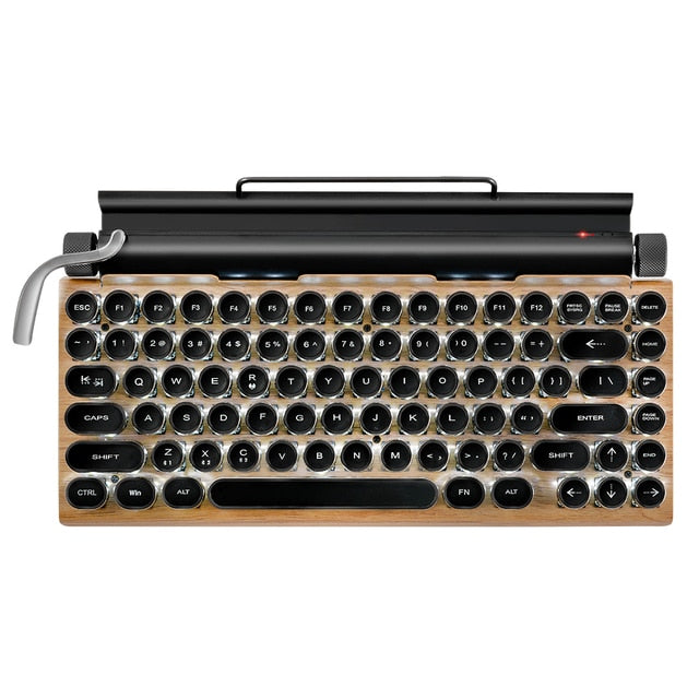 Retro Typewriter Wireless Mechanical Keyboard Bluetooth For  iPad