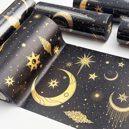 1 Roll Wide Gold Foil Constellation Washi Tape