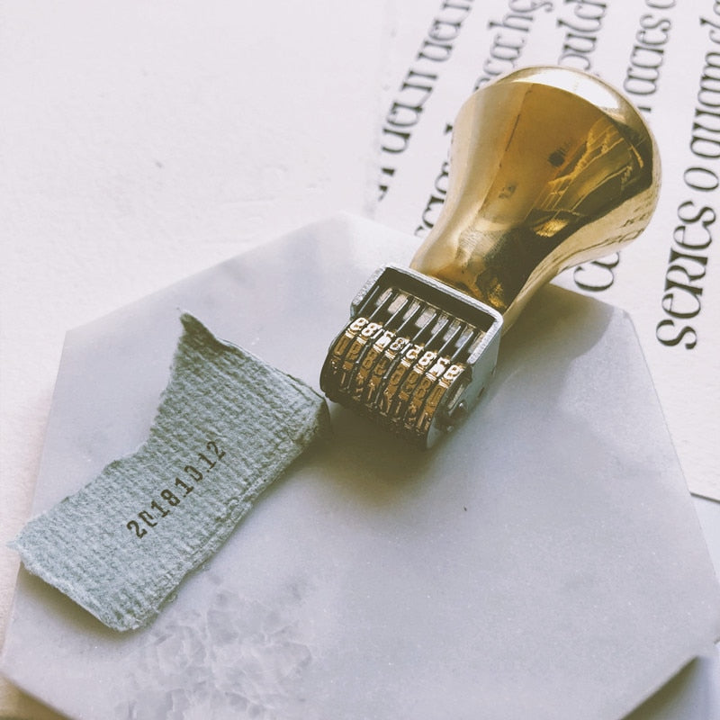Retro Roller Copper Matal Date Stamp