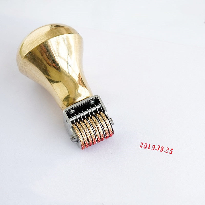 Retro Roller Copper Matal Date Stamp