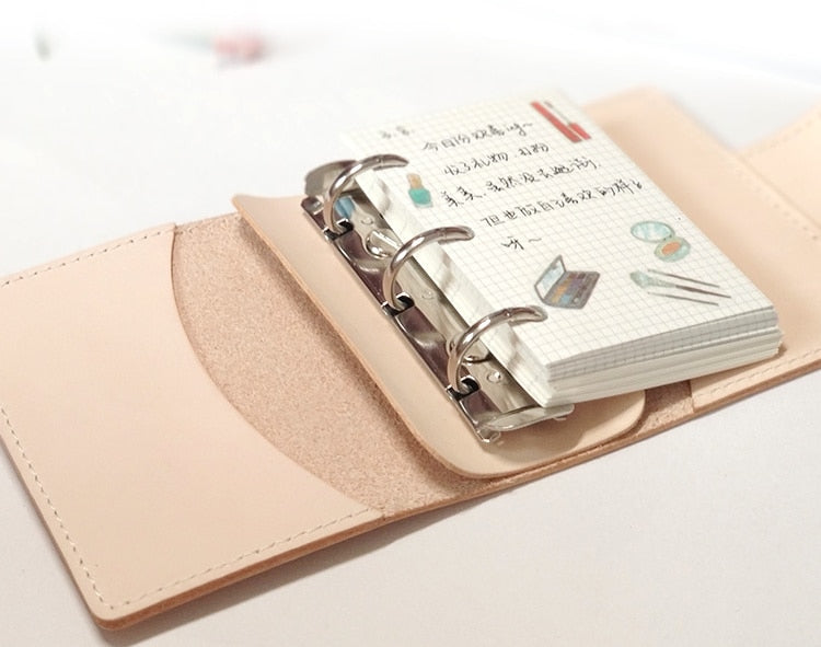 Genuine Leather Mini 3 Ring A9 Notebook