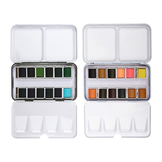 Compact Art Watercolor Travel Metal Box