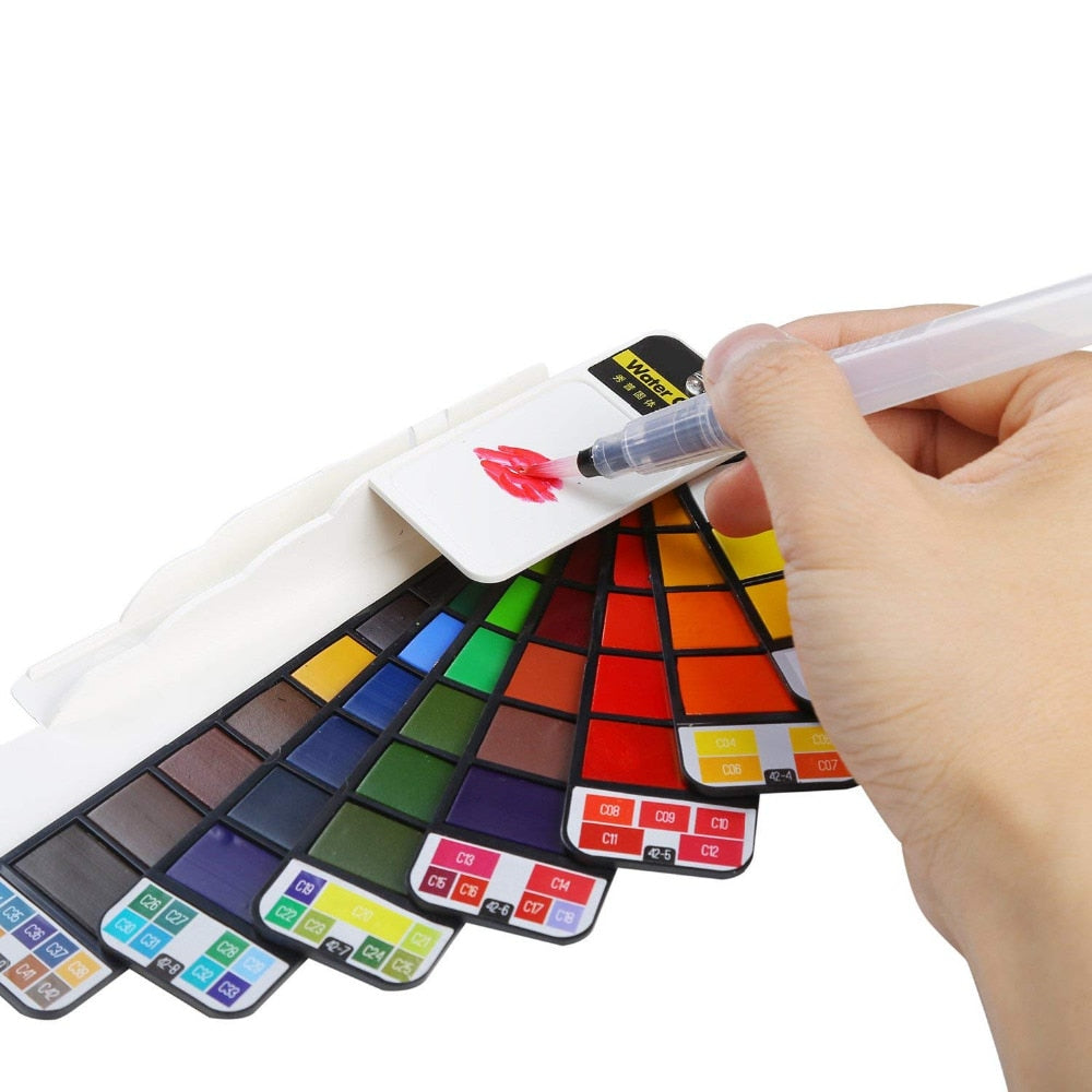 Travel Compact Art Watercolor Paint Set, 18/25/33/42