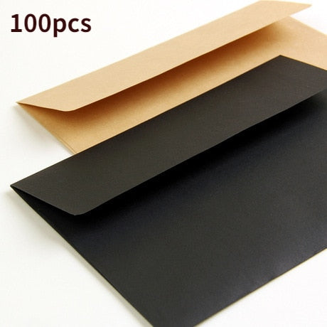 100 Pcs Art Kraft - Black Envelope